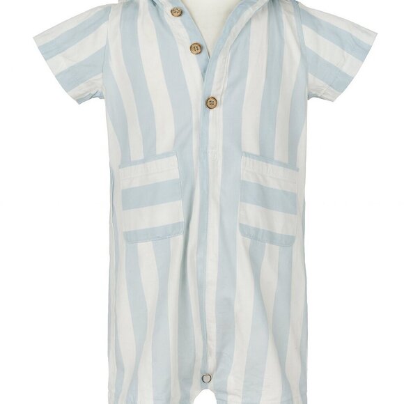 Carter's Other - Carter's Newborn  Blue and White Striped Button Down Romper